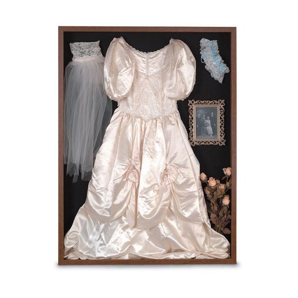 United Visual Products Wood Framed 4" Display Case, 48"x36", Waln UVMCS4836-WALNUT-DBURGU - main